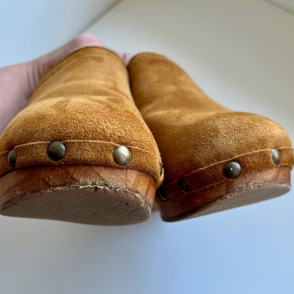 Beek Woodpecker Genuine Sherling Brown Suede Clogs | Size 7 - Picture 7 of 9